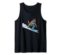 German Shepherd Surfing Dog Cool Beach Waves Tank Top