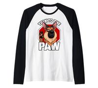 German Shepherd Talk to The Paw Funny Dog Art Raglan Baseball Tee