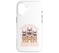 German Shepherd Team Cute Cartoon for Dog Owner Pet Alsatian Case for iPhone 16