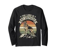 German Shepherd The Lord is My Shepherd Psalm 23 Retro Long Sleeve T-Shirt