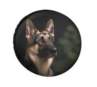 German Shepherd Tire Covers Waterproof Anti UV Tire Cover 24inch Single Axle Wheel Covers for RV Truck SUV Trailer Universal for All Seasons