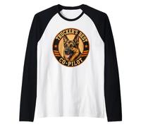 German Shepherd Trucker's Best Co-Pilot Dog Emblem Vintage Raglan Baseball Tee