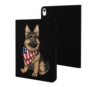 German Shepherd U.S Flag Case Compatible for iPad 10代 (10.9in) Tablet Cases Stand Protective Cover with Sleep/Wake