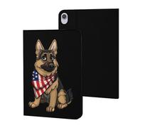 German Shepherd U.S Flag Case Compatible for ipad Mini6 (8.3in) Tablet Cases Stand Protective Cover with Sleep/Wake