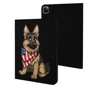 German Shepherd U.S Flag Case Compatible for IPAD Pro 20/21/22(11in) Tablet Cases Stand Protective Cover with Sleep/Wake