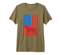 German Shepherd US Flag Herding Dog Premium T-Shirt