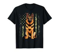 German Shepherd US Flag T-Shirt