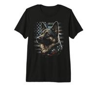 German Shepherd USA Flag Patriotic Shepherd Premium T-Shirt