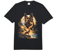 German Shepherd Volcano Coastline Sunset Comfort Colors Adult Heavyweight T-Shirt