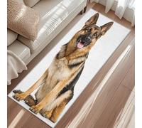 German Shepherd Washable Runner Rug for Hallway 60x150cm, Pet Dog Portrait Carpet Runners Hallways Indoor Entrance Kitchen Bedroom Bedside, Soft Thin Non Slip for Home Decor O1&47