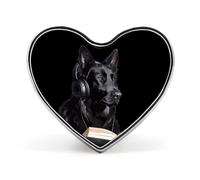 German Shepherd Wearing Headphones Reading Funny Lapel Pins Heart Button Brooch Badge Pin Hat Clothes Bag Jewelry for Men Women