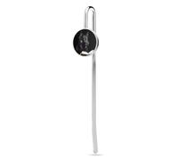 German Shepherd Wearing Headphones Reading Personalized Metal Hook Cute Bookmarks Page Markers for Book Lovers Men Women 1"/1.2"