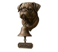 German Shepherd Welcome Bell,New Various Dog Welcome Doorbell Decoration Vintage Wall-Mounted Decorative Cast Iron/Resin Hanging Bell for Entryways,Yard,Garden,Outdoor Gift (English Bulldog)