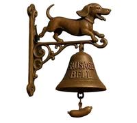 German Shepherd Welcome Bell,New Various Dog Welcome Doorbell Decoration Vintage Wall-Mounted Decorative Cast Iron/Resin Hanging Bell for Entryways,Yard,Garden,Outdoor Gift (Dachshund)