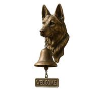 German Shepherd Welcome Bell,New Various Dog Welcome Doorbell Decoration Vintage Wall-Mounted Decorative Cast Iron/Resin Hanging Bell for Entryways,Yard,Garden,Outdoor Gift (German Shepherd)