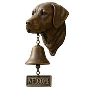 German Shepherd Welcome Bell,New Various Dog Welcome Doorbell Decoration Vintage Wall-Mounted Decorative Cast Iron/Resin Hanging Bell for Entryways,Yard,Garden,Outdoor Gift (Labrador Retriever)