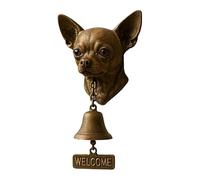 German Shepherd Welcome Bell, Retro Funny Animal Welcome Doorbell,Wall-Mounted Decorative Cast Iron/Resin Hanging Bell, Farmhouse Wall Decoration & Housewarming Gift (E)