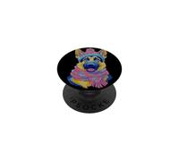 German Shepherd Winter Dog Lover Graphic Pink Scarf Blue PopSockets Adhesive PopGrip