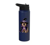 German Shepherd Witch Halloween Stainless Steel Insulated Water Bottle