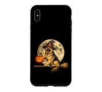 German Shepherd Witch Hat Jack O Lantern Moon Broomstick Case for iPhone XS Max
