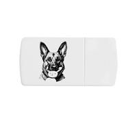 'German Shepherd with Bunny Toy Portrait' Pill Box with Tablet Splitter (PI00034059)