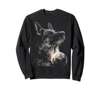 German Shepherd with Full Moon Moonlight Aesthetic Dog Art Sweatshirt