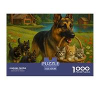 German Shepherd with Kittens Secure Fitting Pieces Choice for Birthdays, Anniversaries And Special Occasions 52x38cm/1000pcs