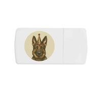 'German Shepherd with Party Hat' Pill Box with Tablet Splitter (PI00034141)