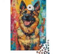 German Shepherd with Toilet Paper Roll Puzzle 1000 Pieces for Adults, Pet Theme Artwork for Mindful Play 70x50cm/1000pcs