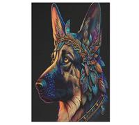 German Shepherd Wooden Jigsaw Puzzles 1000 Piece Puzzle For Adults. Challenging To Complete But Fun And Humorous Jigsaws 78×53cm