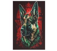 German Shepherd Wooden Jigsaw Puzzles 1000 Piece Puzzle For Adults. Challenging To Complete But Fun And Humorous Jigsaws （78×53cm）