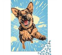 German Shepherd Wooden Jigsaw Puzzles 1000 Pieces for Adults Jigsaw Puzzles for Adults 1000 Piece Puzzle Educational Games 1000pcs (75x50cm)