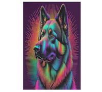 German Shepherd Wooden Jigsaws Puzzles for Adults 1000 Jigsaw Puzzle, Decompressing Intellectual Educational Toy for Kids 78×53cm