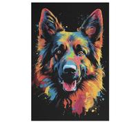 German Shepherd Wooden Puzzles Jigsaw Puzzle 1000 Pieces for Adults Creative Difficult Challenging Game 78×53cm