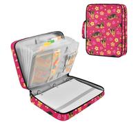 German Shepherd Yellow Flower Zipper Binder Bag 3 Ring 6-Tab Expanding File Folder 500 Sheets Organizer for School Work Office