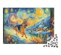 German Shepherd1000 Pieces Jigsaw Puzzle The Loyal Servant's Dog Puzzle for Adults Kids Challenge Decompression Creativity 52x38cm/1000pcs