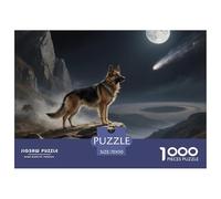 German Shepherd1000 Puzzles for Adults Jigsaw Puzzles Beautiful Decoration Puzzle Impossible Hard Difficult Challenging Cute Pet Dog Brainteasing Adults Jigsaw Puzzle 70x50cm/1000pcs Educational Games