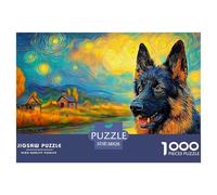 German ShepherdMasterful 1000-Piece Jigsaw Puzzles for Adults A Complete Set of Challenging Educational Puzzle Game Pieces - An Intellectually Stimulating Gift for Adult And Teenage Enthusiasts Age 1