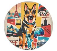 German Shepherds 1000 Piece Circular Jigsaw Creative Dog Seeking A Challenging And Relaxing Activity Games for Adults And Kids 1000pcs (67.5x67.5cm)