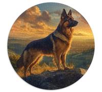 German Shepherds 1000 Piece Jigsaw Puzzles Circular Jigsaw Creative Educational Games Beautiful Decoration Puzzle for Adults And Kids 1000pcs (67.5x67.5cm)