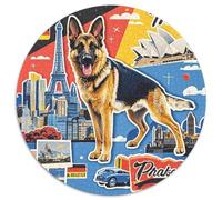 German Shepherds 1000 Pieces Circular Jigsaw Creative Dog Seeking A Challenging And Relaxing Activity Games for Adults And Kids 1000pcs (67.5x67.5cm)