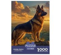 German Shepherds 1000 Pieces Jigsaw Puzzles Age 12+ for Adults Animal Fun Challenging Brainteasing Colourful Home Decoration 38x26cm/1000pcs