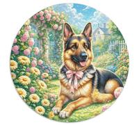 German Shepherds 1000 Pieces Jigsaws Stress Reliever Difficult Challenge for Adults Kids Unique Challenge Games Cute Pets Jigsaw Puzzles Home Decor Gifts And Gifts (67.5x67.5cm)