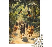 German Shepherds 500 Pieces Jigsaw Puzzles for Adults- Impossible Puzzle - Puzzles Brain Challenge Puzzle for Kids 500pcs (52x38cm)