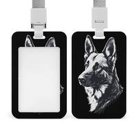 German Shepherds Dog ID Badge Holder Name Card Holders Photocard Case with Lanyard for Teacher Nurse Office