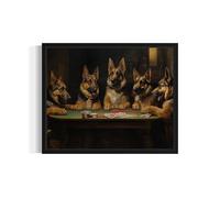 German Shepherds Dog Playing Cards Poster Art Print, Poker Man cave Vintage Dog Lovers Wall Art Decor Pet Lover Gifts 44 (German Shepherds, 11 x 14 inches, Unframed)
