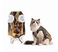 German Shepherds Dog Surgery Suit Recovery Suit, Breathable Full Body Dog & Cat Surgical Suit with Cute Prints, Alternative to Cone for Spay Neuter Wound Care, Male & Female Pets Large