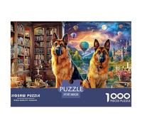 German Shepherds in LibraryDynamic Jigsaw Puzzles for Adults Offering 1000 Advanced And Challenging Puzzle Games Designed for Both Women And Men - These High-Engagement Jigsaw Puzzles Are Perfect for