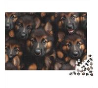 German Shepherds Jigsaw 1000 Piece Cute Dog Children's Toys for Adults And Kids Gift High Difficulty Game Educational Games 1000pcs (75x50cm)