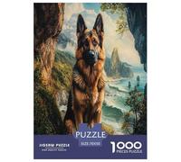 German Shepherds Jigsaw Puzzles for Adult The Impossible Challenge 1000 Piece Difficult Hard Jigsaw Puzzles for Man And Woman with Letters on Back 70x50cm/1000pcs